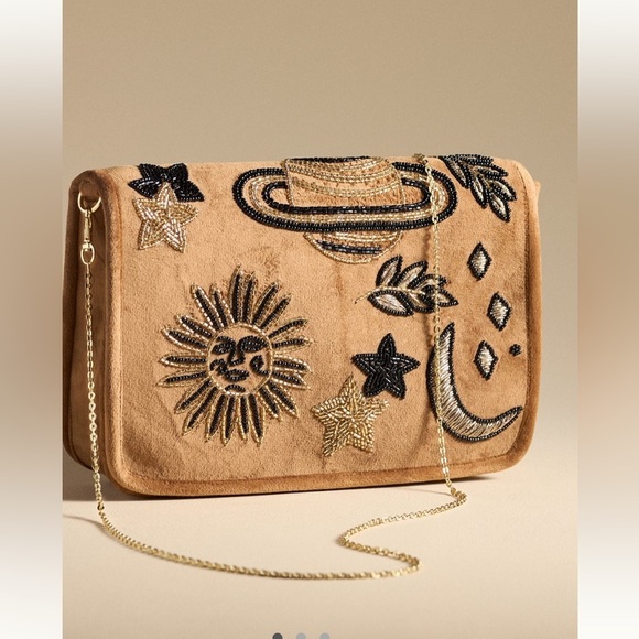 Anthropologie Celestial Velvet Clutch - Picture 1 of 9